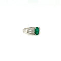 Emerald and Diamond Ring in 18K White Gold - KGR 16052
