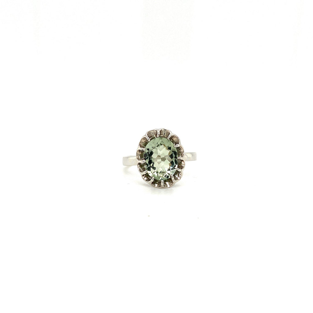 Green Amethyst Ring in .925 Sterling Silver - KSR 13038