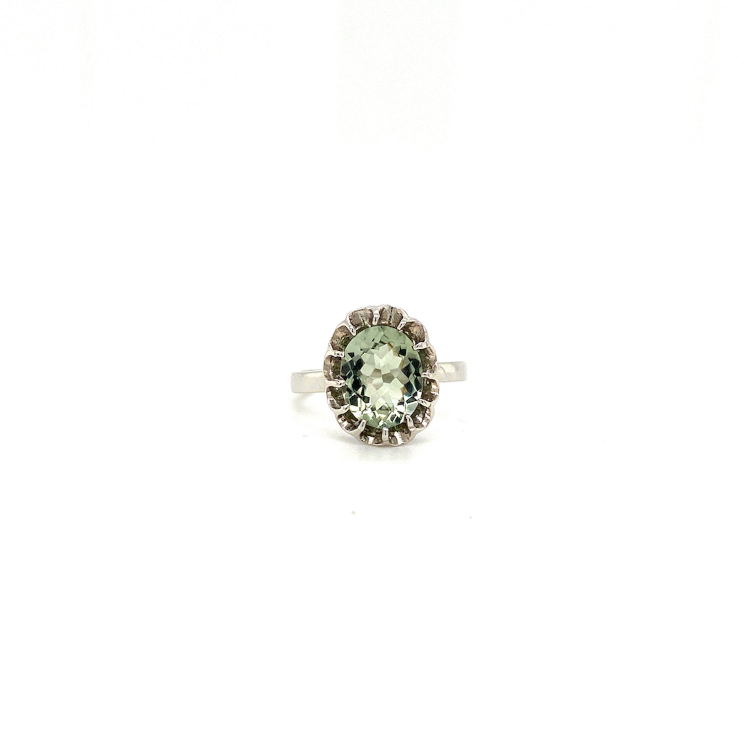 Green Amethyst Ring in .925 Sterling Silver - KSR 13038