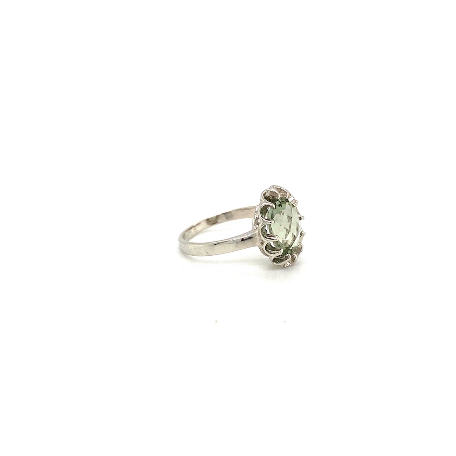 Green Amethyst Ring in .925 Sterling Silver - KSR 13038