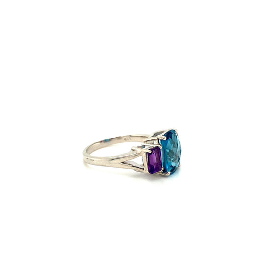 Blue Topaz Ring in .925 Sterling Silver - KSR 17444