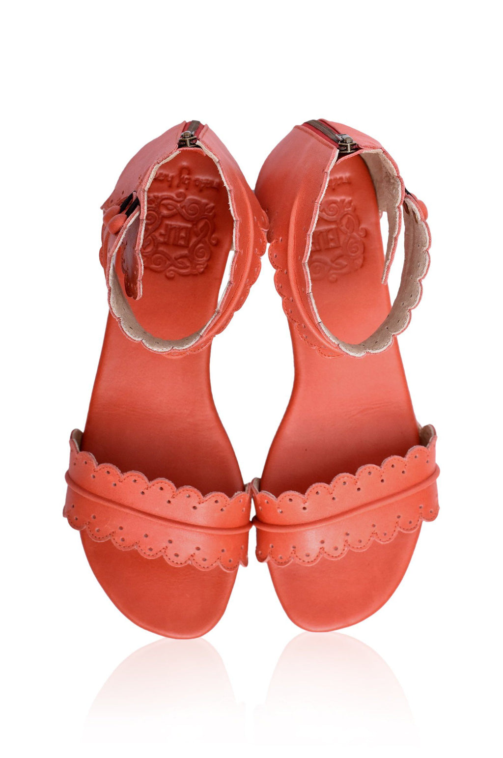 Midsummer Scalloped Leather Sandals