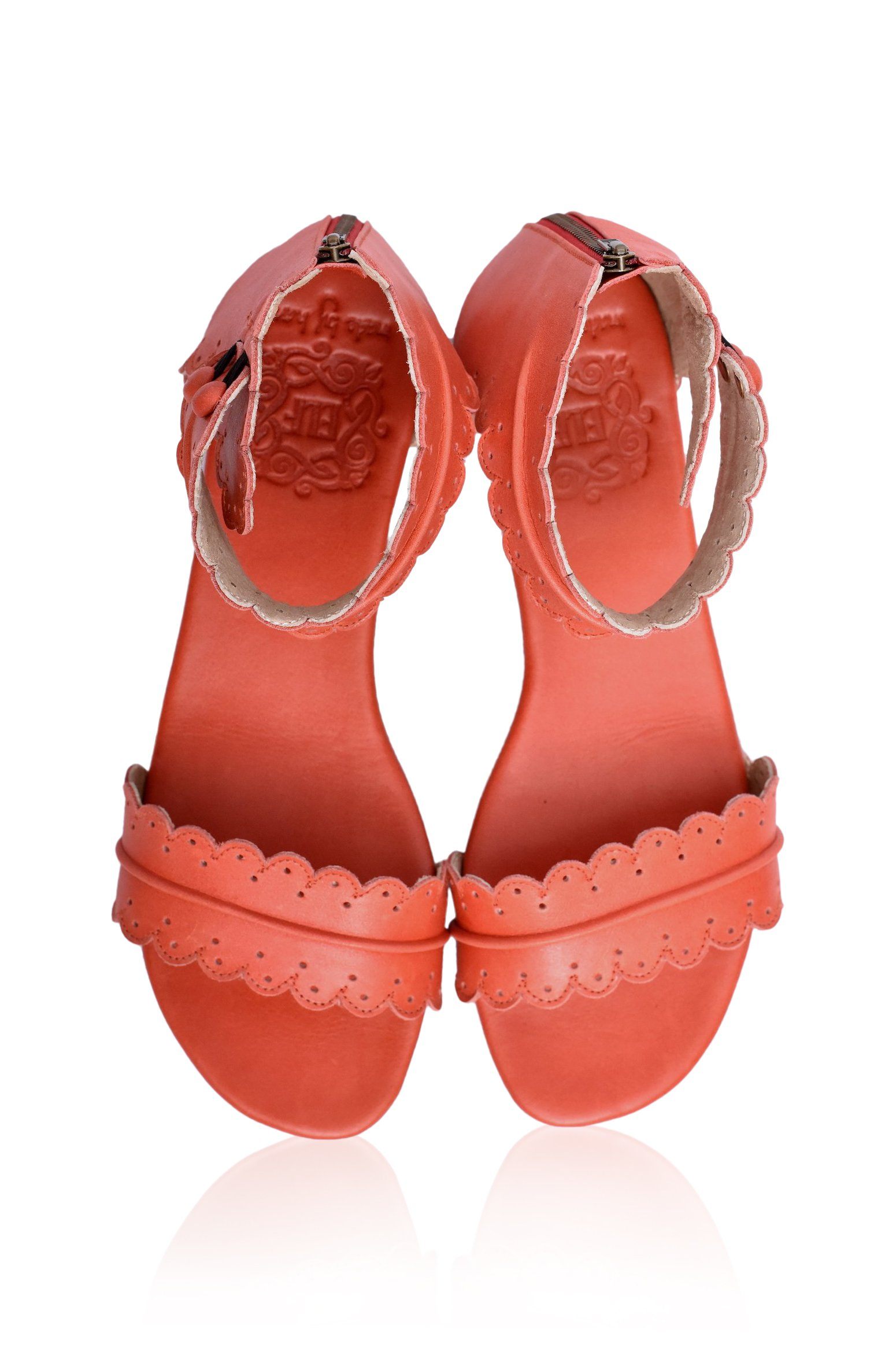 Midsummer Scalloped Leather Sandals