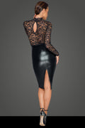 Midi dress with soft lace top F228 - 3XL