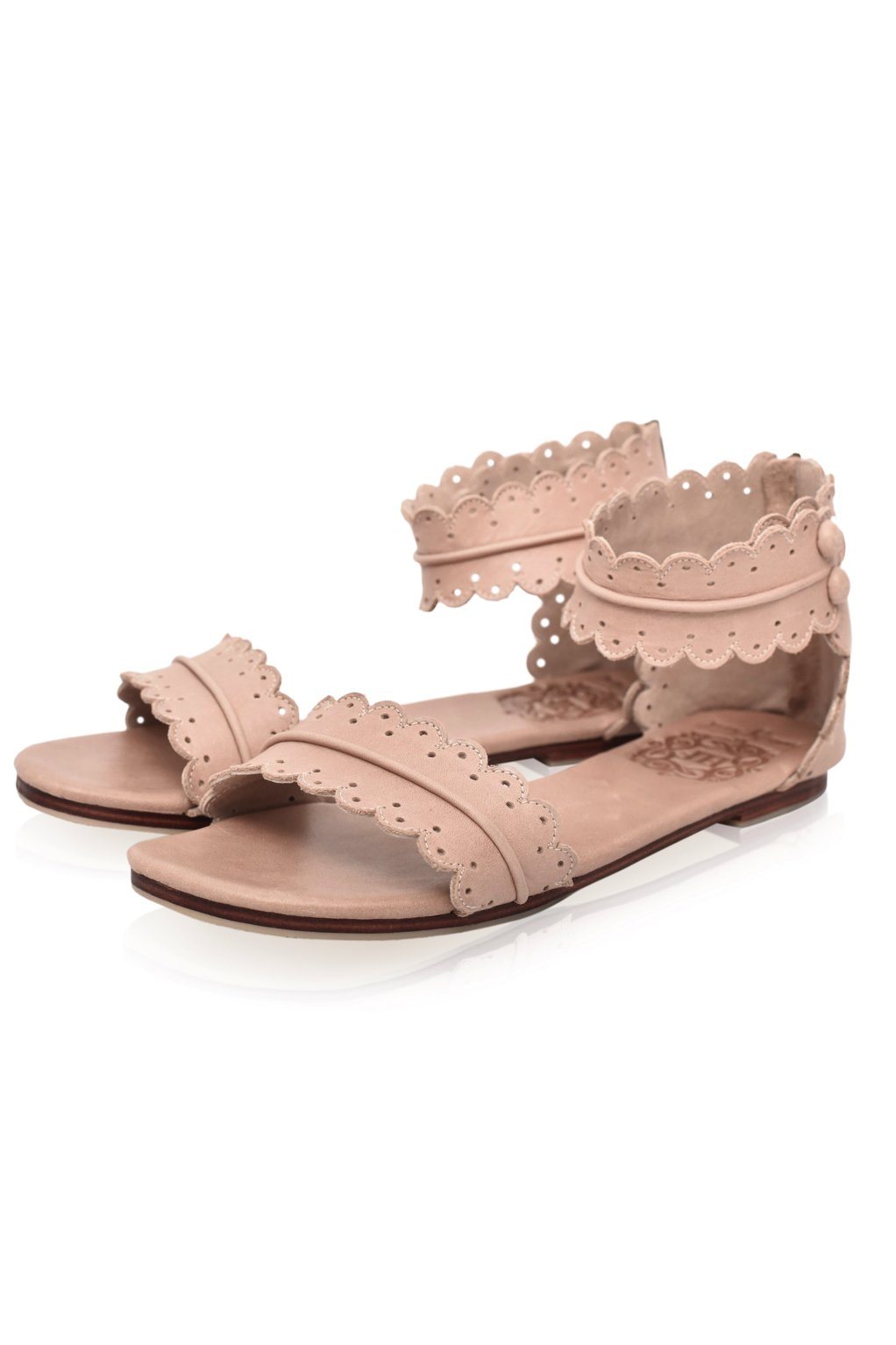 Midsummer Scalloped Leather Sandals