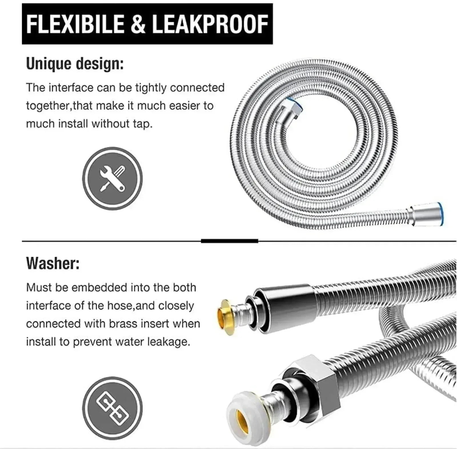 Dream Silver ABS Health Faucet with 1 Meter 304-Grade SS Hose Pipe & Hook